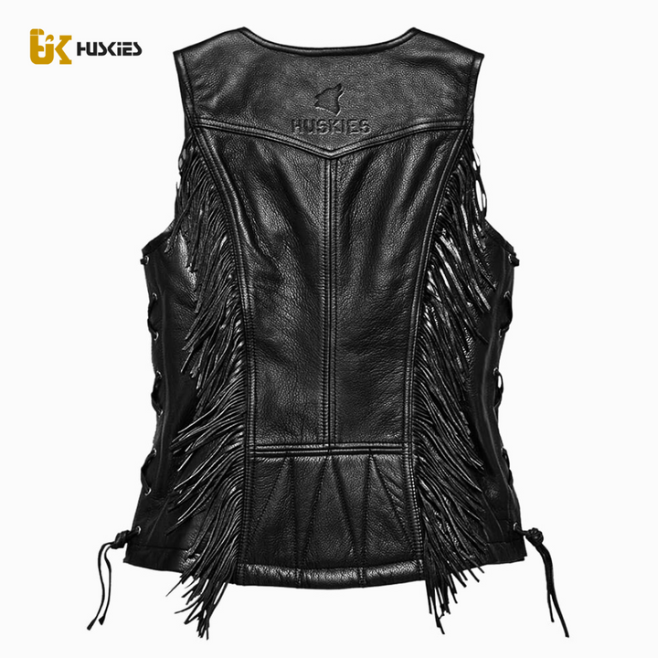 The Classic Fringed Leather Vest – Ladies - ATELIER HUSKIES