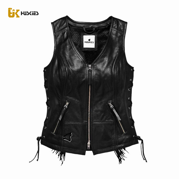 The Classic Fringed Leather Vest – Ladies - ATELIER HUSKIES