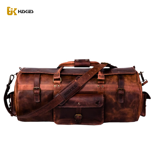 Dukes Buffalo Leather Travel Duffle Bag - ATELIER HUSKIES