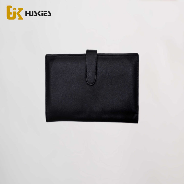 Long Leather Wallet - Black Lambskin