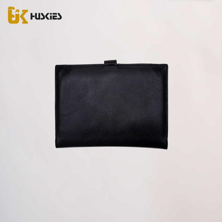 Mens Long Wallet - Black Lambskin